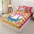 thumbnail image 2 of Homewish Pink Baseball Zipper Twin Comforter Sets with Fitted Sheet and 2 Pillowcases, Cute Sport Zipper Bedding Set for Girls and Boys, Polka Dots Reversible, 4 Pieces, 2 of 6