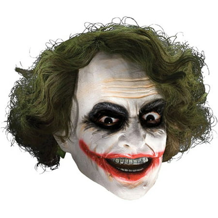 Joker Adult Halloween Vinyl Mask with Hair Accessory