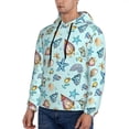 thumbnail image 2 of KLL Sea Shells 2 Print Mens Hoodie Long Sleeve Casual Pullover Hooded Sweatshirt Fashion Drawstring Hoodies with Pocket-Medium, 2 of 6