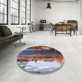 thumbnail image 3 of Ahgly Company Indoor Round Mid-Century Modern Dark Gray Oriental Area Rugs, 4' Round, 3 of 6