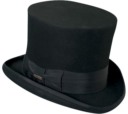 M Scala Men's Top Hat Wool Felt Satin Lined "Mad Hatter" Size S L Black WF567 