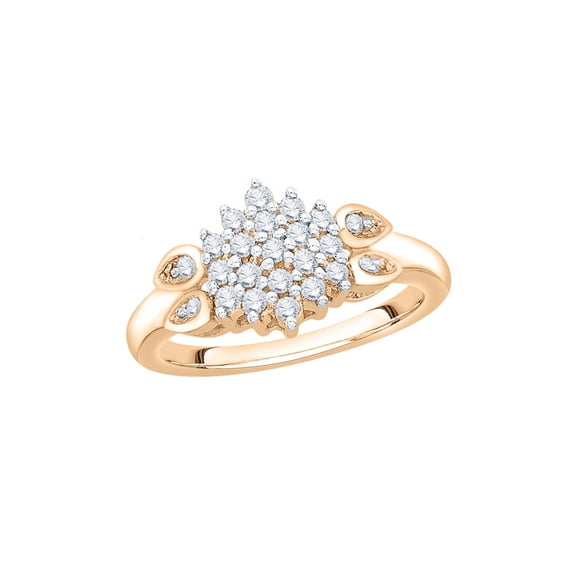 KATARINA Diamond Cluster Fashion Ring in 10K Rose Gold (1/4 cttw, I-J, I1-I2) (Size-5)