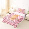 thumbnail image 5 of Erosebridal Rodent Animal Capybara Twin Sheet Sets,Pink Cute Axolotl Bedding For Girls Kids,Dreamy Princess Style 3pcs, 5 of 6