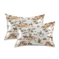 thumbnail image 2 of Haosy Satin Pillowcase for Hair and Skin Standard Cooling Silk Pillow Case with Envelope Closure Western Cowboy Hours Cactus 20"x26", 2 of 9
