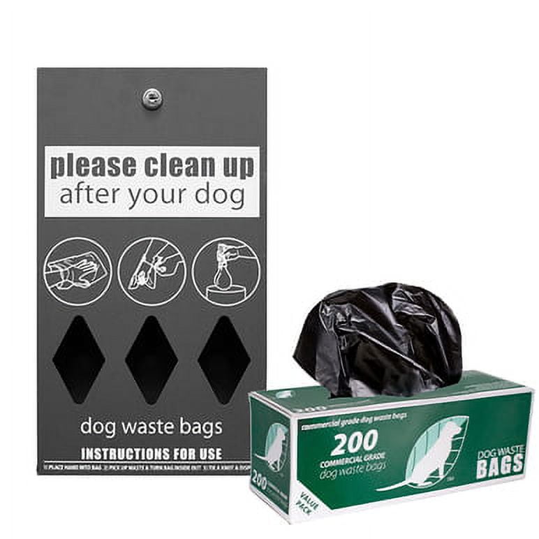 Standard Mini Dog Waste Station / Roll Bag System (Matte Black)
