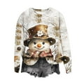 thumbnail image 2 of GuzomFashion Womens Christmas Snowman Graphic Sweatshirt - White, Soft Stretch Relaxed Fit, Long Sleeve Crew Neck, Fade-Resistant, Fall Winter Festive Casual Wear (S-XXL),Size XL, 2 of 5
