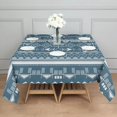thumbnail image 3 of Blue Geometric Triangle Arrow Pattern Square Tablecloth,Waterproof Square Table Cover,Wipeable Spillproof Washable Table Cover for Home Kitchen Party Decor 42"X42"(107x107cm), 3 of 6