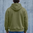thumbnail image 5 of Mens Oversized Hoodies Fall Sweatshirt Winter Fleece Hooded Collar Drawstring Pullover With Pockets Army Green L, 5 of 8