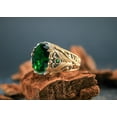 thumbnail image 2 of Roarsilver Enchanting Elf Ring in 925 Sterling Silver - Gold Plated with Green Zircon Gemstone | 6, 2 of 5