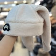 thumbnail image 3 of Bunny Ears Hat, Cute Winter Hat for Women, Chunky Cable Knit Beanie with Rabbit Ears, Warm Acrylic Knitted Hat for Outdoor Activities, Gifts - Beige, 3 of 4