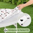 thumbnail image 5 of White Cow Heart Pattern Round Fitted Tablecloth with Elastic Edge,Dining Table Cover Waterproof,Outdoor Round Tablecloth for Camping,Dining,Indoor and Outdoor, 5 of 7