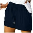 thumbnail image 3 of High Waist Casual Shorts for Women,Cotton Short with Pockets and Elastic Waist Soft Performance Gym,Womens Athletic Shorts(Size:L), 3 of 7