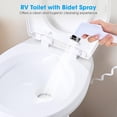 thumbnail image 5 of Yescom 15" Low Profile RV Toilet HDPE Gravity Flush with Bidet Sprayer Foot Pedal Standard 8" Dia. Floor Flange for Motorhome Travel Trailer Vans, 5 of 12