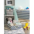 thumbnail image 2 of DII Collapsible Polyester Storage Bin, Trapezoid Chevron, Gray, Medium, 2 of 4