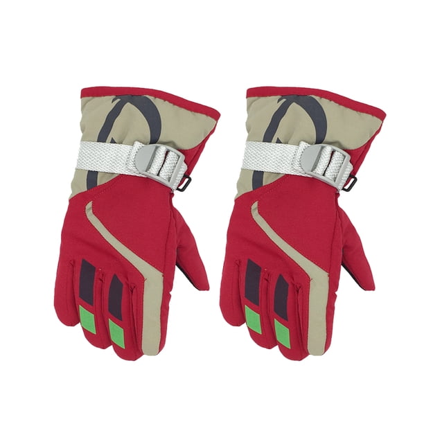 sweethay 1 par de guantes de esquí para niños, impermeables, para niños y niñas, a prueba de viento, transpirables, térmicos, gruesos, Protector de guantes y mitones rojo sweethay AP009846-01B