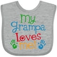 thumbnail image 3 of Inktastic My Grampa Loves Me Boys or Girls Baby Bib, 3 of 4