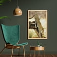 thumbnail image 2 of Safari Wall Art with Frame, Leopard on Tree Trunk Desert Plants Exotic Hunter Predator Big Cat Image, Printed Fabric Poster for Bathroom Living Room, 23" x 35", Yellow Green Brown, by Ambesonne, 2 of 2