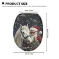 thumbnail image 5 of ZIATUBLE Christmas Santa Claus Toilet Lid Dust Cover Horse Toilet Seat Lid Covers Soft for Bathroom Decorative Toilet Seat Covers Lids Fit Standard Oblong Elongated Toilet, 5 of 6