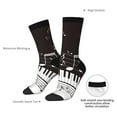thumbnail image 6 of Honeii Piano Keys With Musical Notes Print Adult Socks,Crew Socks,Casual Calf Socks,Daily Wear Socks for Men & Women, Perfect for Sports, Casual and Everyday Use, 6 of 6