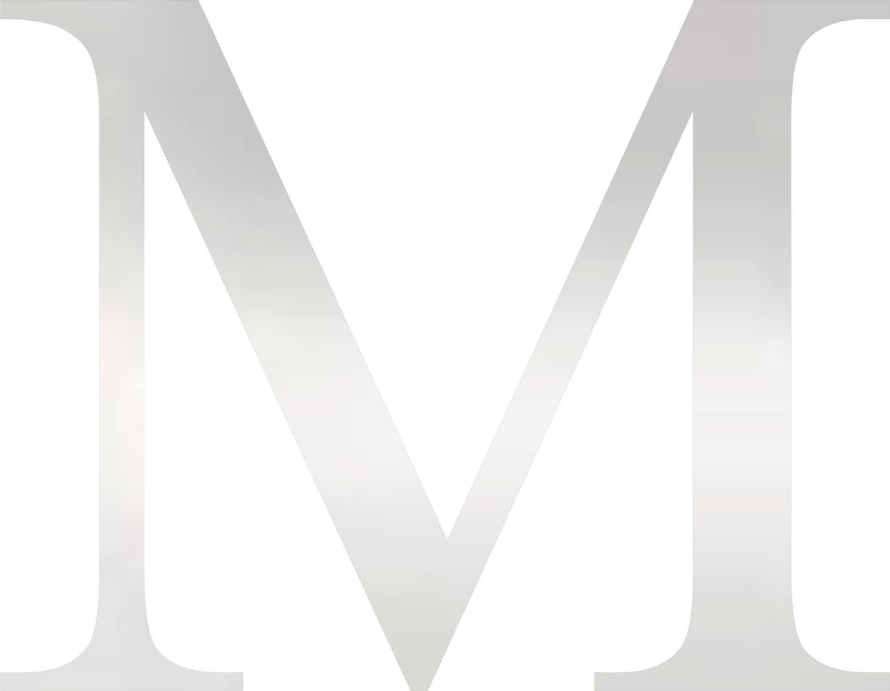 Acrylic Letter M Times, 2'' Tall Clear Acrylic Sign Letter, Choose Your