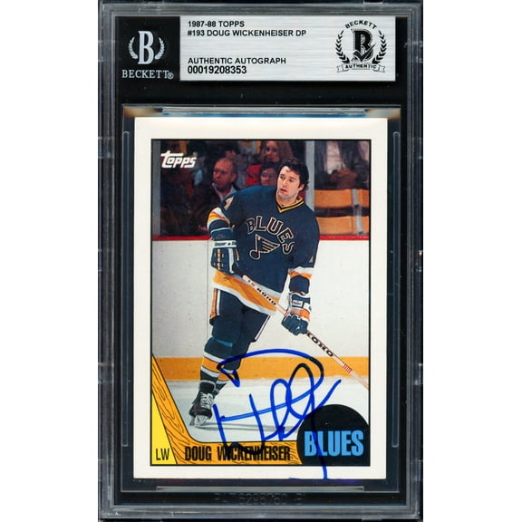 Doug Wickenheiser Autographed 1987-88 Topps Card #193 St. Louis Blues Beckett BAS #19208353