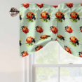thumbnail image 5 of Tie Up Valances for Windows, Cute Ladybugs Adjustable Valance Curtains Window Treatment for Living Room/Bedroom Windows, Spring Botanical Leaves Green Rod Pocket Kitchen Curtains & Drapes 54x18 Inch, 5 of 9