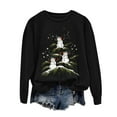 thumbnail image 5 of Kaprioy Sweatshirts for Women Christmas Holiday Prints Fall Fashion Clothing Long Sleeve Shirt Christmas Gift Pullover Tops Black, XL, 5 of 6