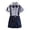 C10-Dark Blue, variant on Glisme First Day Of School Outfits For Boys Short Sleeve Cartoon Graphic Crewneck Tops Suspender Shorts Fashion Toddler Daily Wear Dark Blue