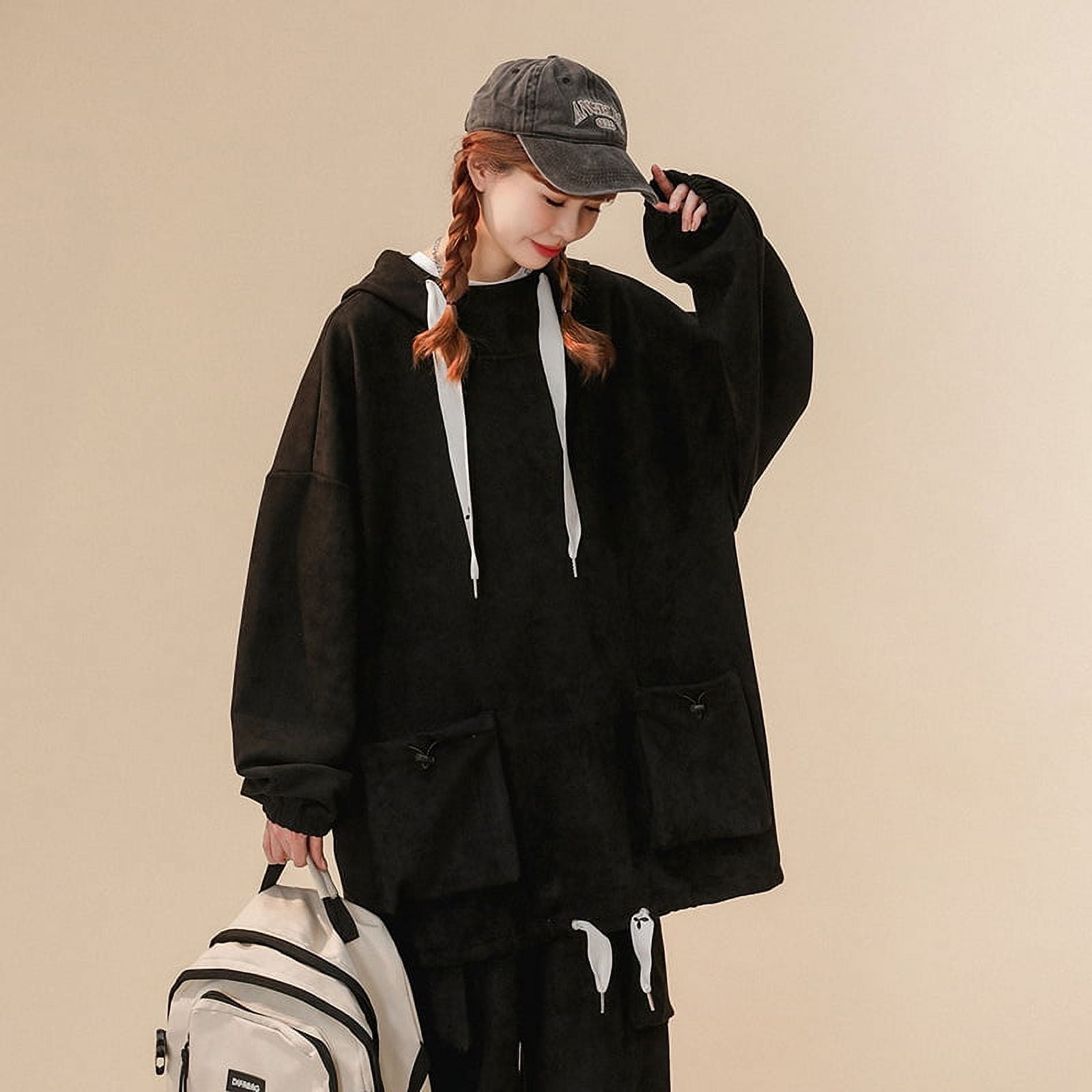 Suede Hooded Sweatshirt Suit For Women, Unisex Workwear Sweatshirt Suit For Men Dark Gray Xxxxxl