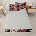 thumbnail image 4 of Manfei Bohemian Hippie Aztec Zipper Queen Comforter Set with Fitted Sheet and 2 Pillowcases,Western Cowboy Zipper Bedding Set,Red Turquoise,Reversible, 4 of 7