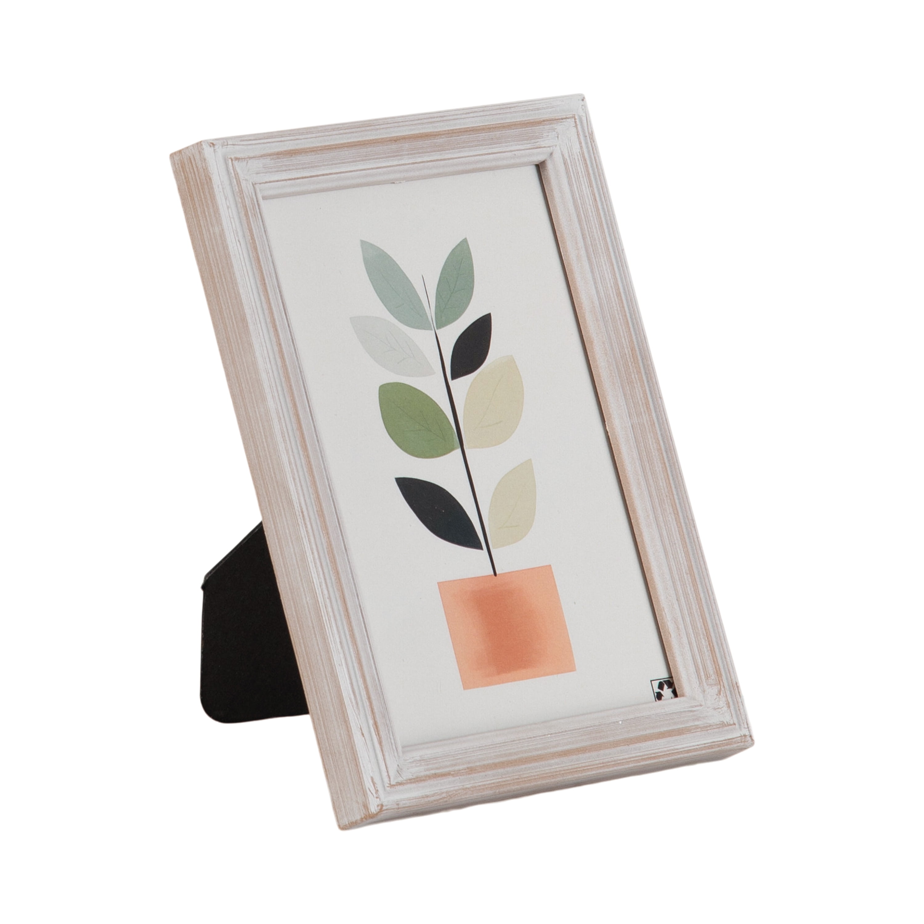 (4 pack) DesignOvation 4x6 Casual Distressed White Decorative Tabletop Picture Frame