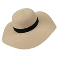 thumbnail image 4 of Cutuoiiu Women Summer Oversized Floppy Woven Straw Sun Hat Solid Color Simple Black Ribbon Band Hidden Drawstring Foldable UV Protection Hat for Beach Vacation Outdoor Travel, 4 of 6