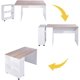 thumbnail image 1 of Escritorio de computadora de oficina simple y único, gabinete giratorio desmontable con ruedas, Blanco HOMEMAKE FURNITURE MIDTOWN, 1 of 5