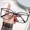 thumbnail image 1 of Gafas de moda con montura grande y protección contra la luz azul, estilo coreano, ajustadas, con decoración de colores lisos, montura de gafas de moda, 1 of 5