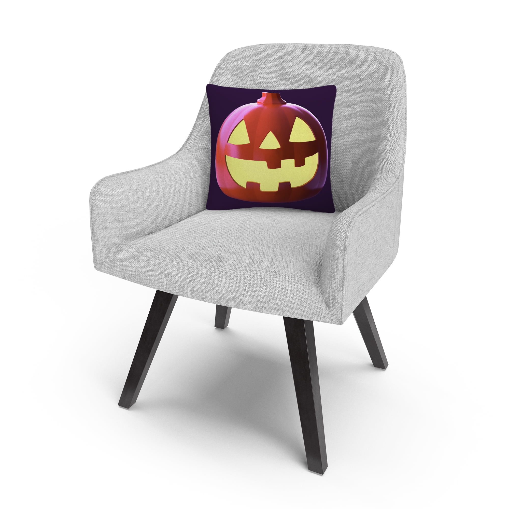 3D Jack O Lantern Yellow Light Halloween By Abc 16 X 16 Decorative Throw Pillow