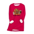thumbnail image 2 of Leesechin Womens Tops Long Sleeve Deals Thick Fleece Sweatshirt Winter Velvet Warm Underwear Top in Clearance, 2 of 3