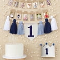 thumbnail image 6 of Baby First Birthday Party Decorations First Highchair Banner For Baby Boys Blue High Chair Banner Crown Cake Topper Baby Photo Banner 1st Birthday Photo Backdrop, 6 of 7