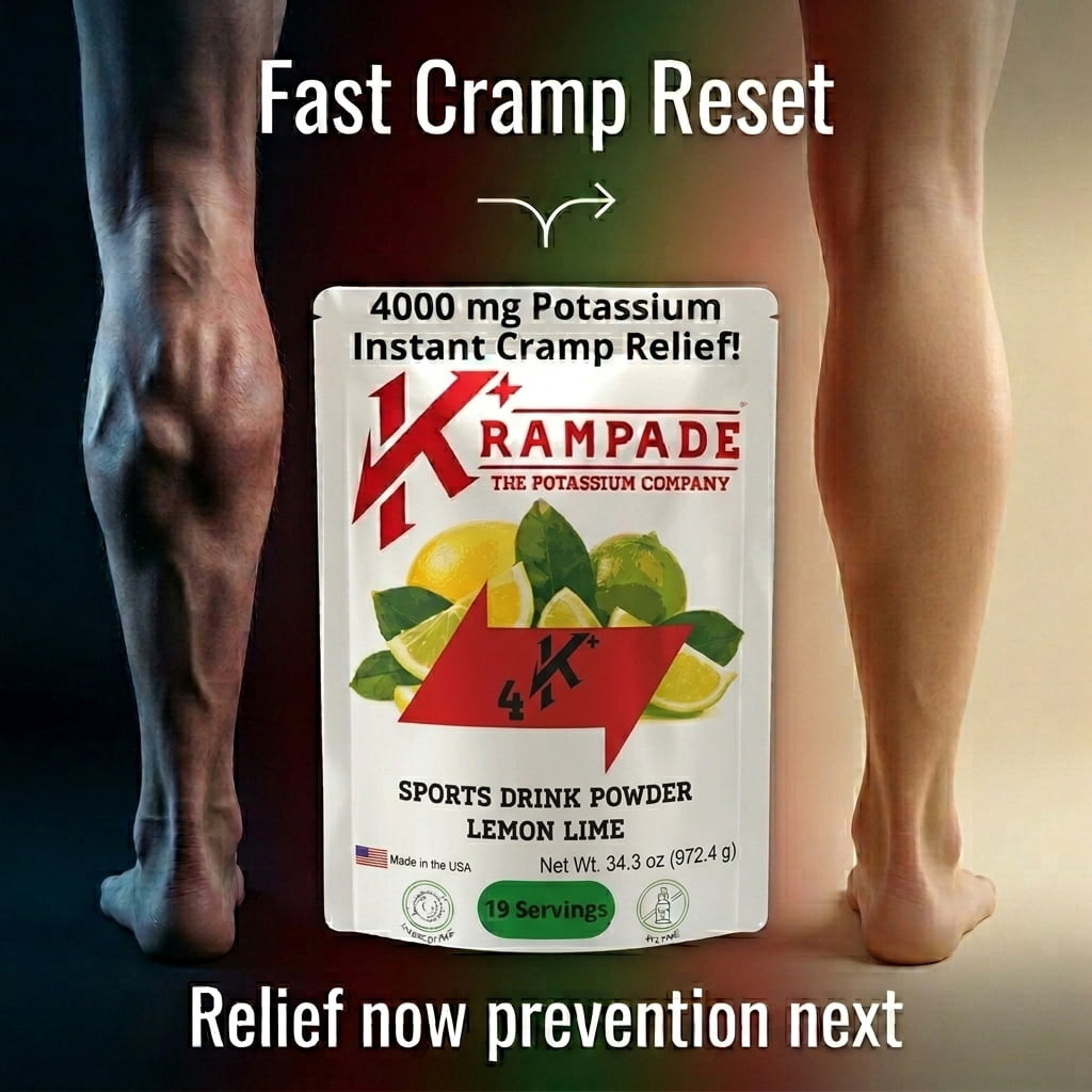 Krampade High Potassium Electrolyte Powder Supplement Lemon Lime