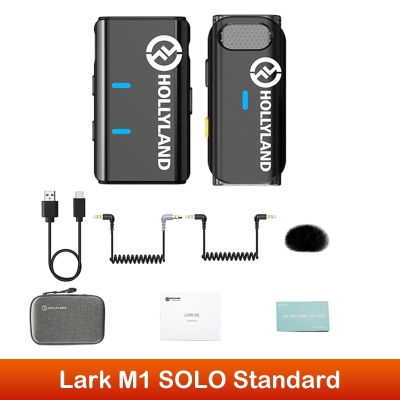 Hollyland Lark M1 SOLO Wireless Lavalier Microphone 2.4Ghz 200m with  Charging Case for Vloging Live Streaming Microphone