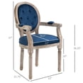 thumbnail image 3 of HOMCOM Vintage Dining Chair, French Chic Side Chair with Soft Upholstery, 3 of 10
