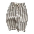 thumbnail image 1 of Kids Girl Minimalist Striped Pants Daily Elastic Waist Pants Clothes, 1 of 2