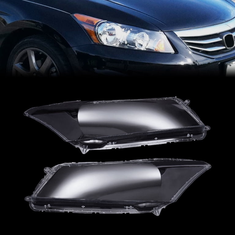 Pair Clear Headlight Lens Covers For Honda Accord 2013-2015 - Direct Replacement Shells