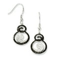 thumbnail image 1 of Sterling Silver White & Black CZ Brilliant Embers Dangle Earrings, 1 of 2