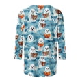 thumbnail image 4 of VKOYWKM Funny Thanksgiving Shirts for Women 3/4 Length Sleeve Womens Tops Halloween Pumpkin Graphic T Shirt Fall Crew Neck Thanksgiving Gift Top, 4 of 5