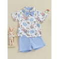 Infant Baby Boys Easter Outfits Set Carrot Rabbit Print Shirts Tops and