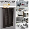 thumbnail image 5 of Corner Storage Cabinet Freestanding Floor Cabinet Bathroom w/ Shutter Door Brown, 5 of 12
