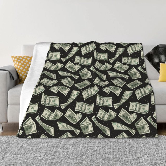 Fotbe Dollar Manta de Franela con Estampado, Manta Ultrasuave para Cama, Sofá, Auto, Hipoalergénica y Antibolitas-50"x40"