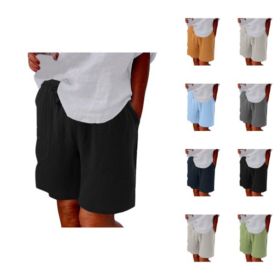 Shorts for Women 2026 Summer Elastic High Waist Wide Straight Leg Lightweight Casual Shorts with Pockets