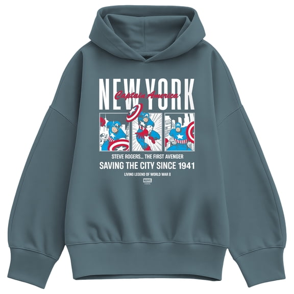 Captain America - New York Comic - Women's Oversized Fleece Hoodie Sweatshirt