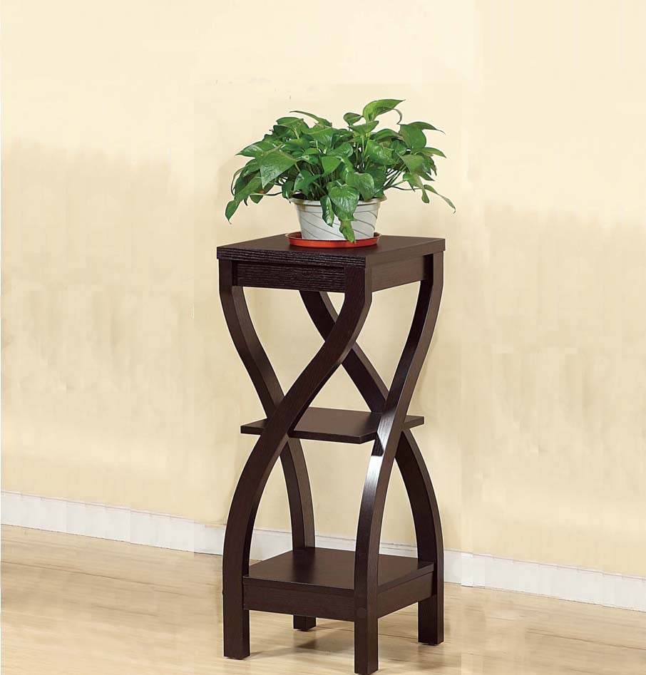 Elegant Design Medium Plant Stand, Dark Brown by Benzara
